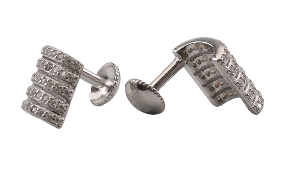Rhodium Multi Layered CZ Stud