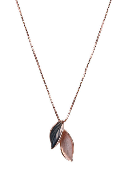 Rose Gold Light Flourish Vine Double Leaf Chain