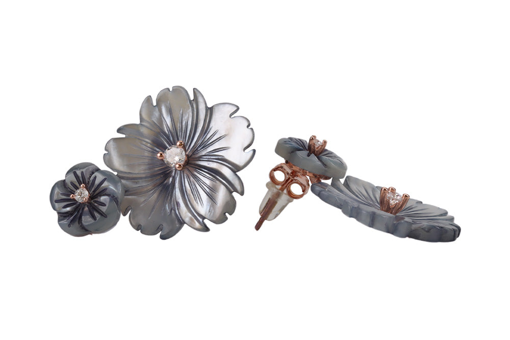 Aqua Marine Dainty Flower Stud