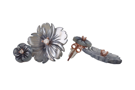 Aqua Marine Dainty Flower Stud