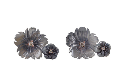 Aqua Marine Dainty Flower Stud