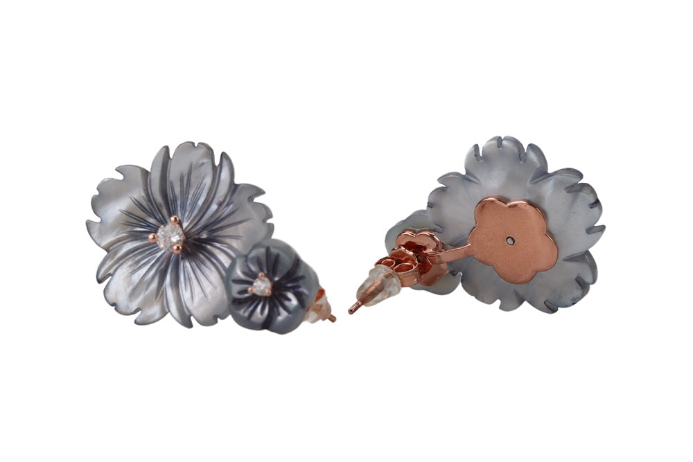 Aqua Marine Dainty Flower Stud