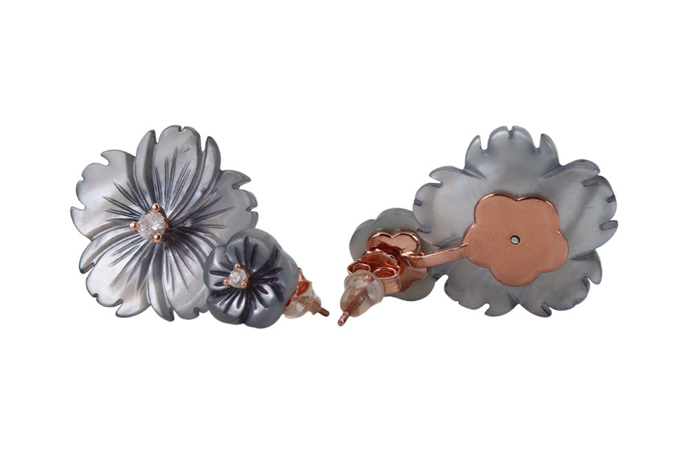 Aqua Marine Dainty Flower Stud