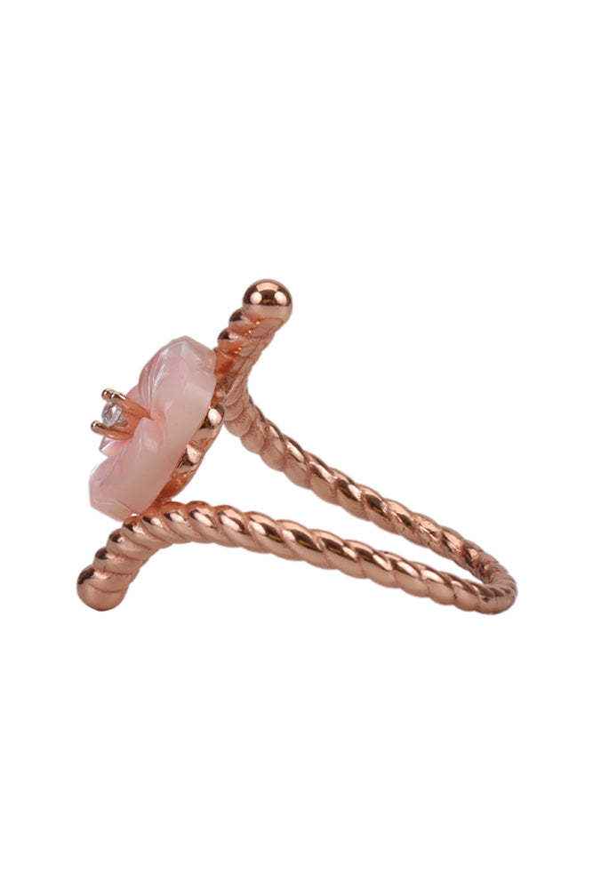 Rose Gold Ivory Dainty Mop Ring