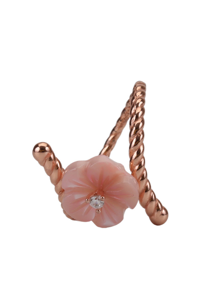 Rose Gold Ivory Dainty Mop Ring