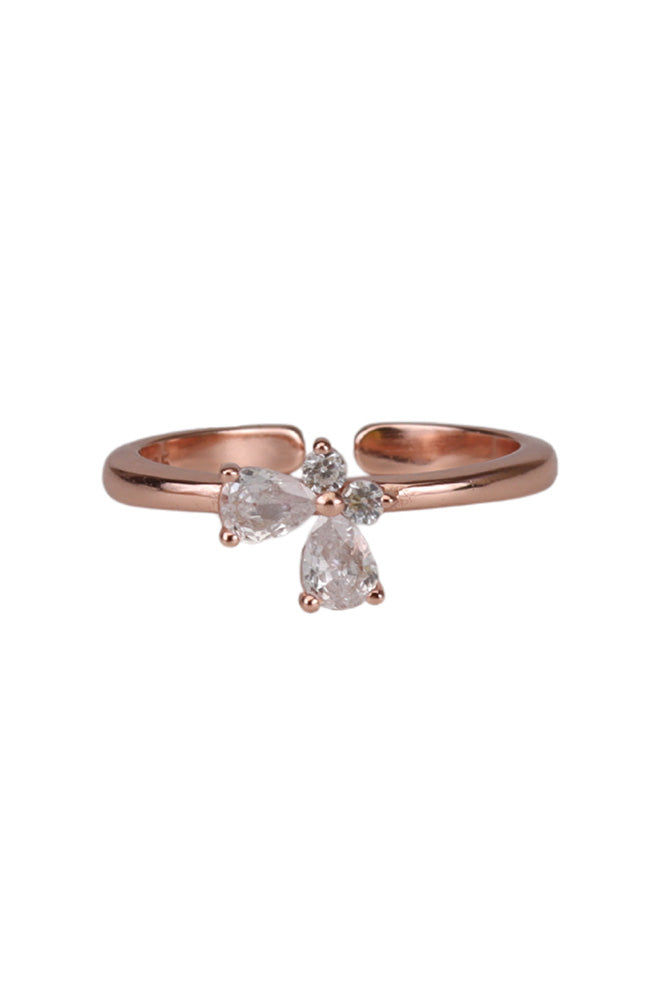 Rose Gold Mild White Stone Toe Ring