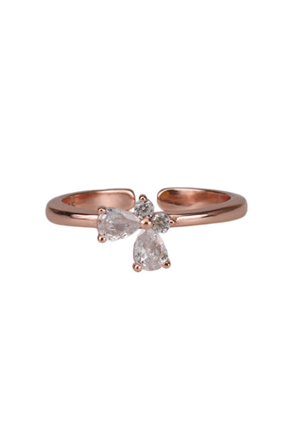 Rose Gold Mild White Stone Toe Ring