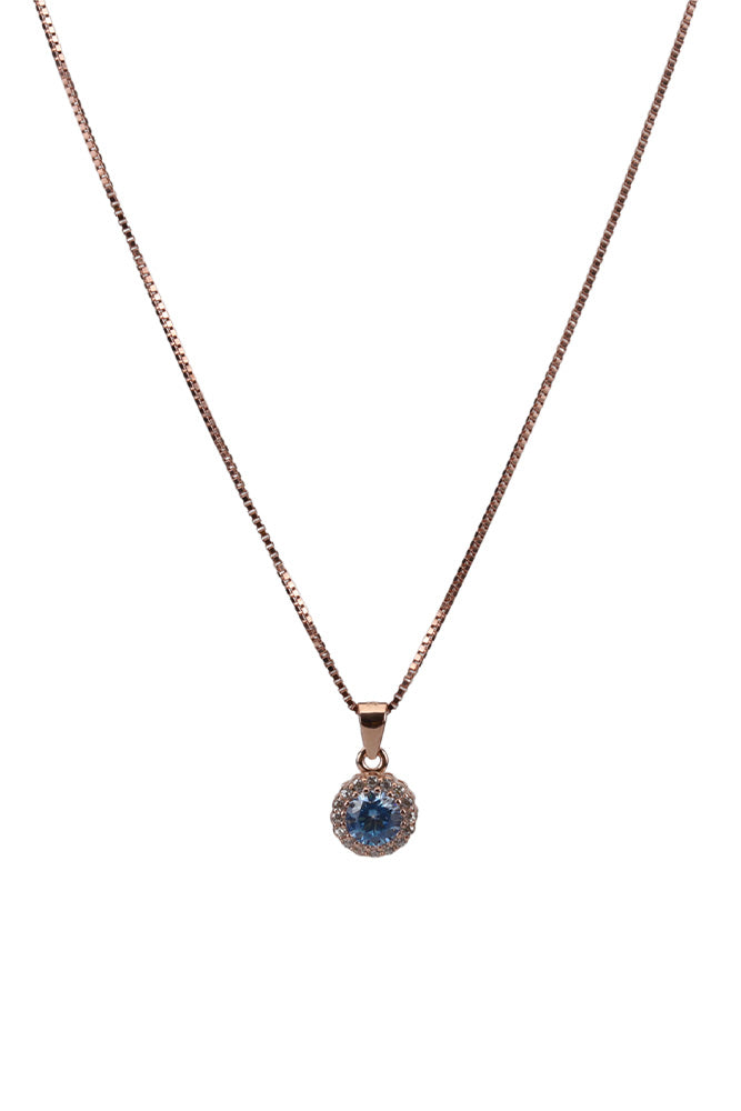Rose Gold Turquoise Pendant With Cz Stud