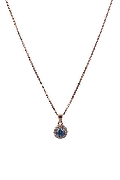 Rose Gold Turquoise Pendant With Cz Stud