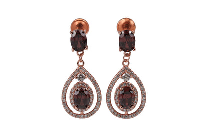 Rose Gold Dark Honey Hanging Stud