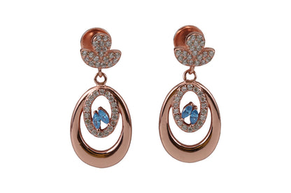 Rose Gold Zircon Stone Hanging Stud