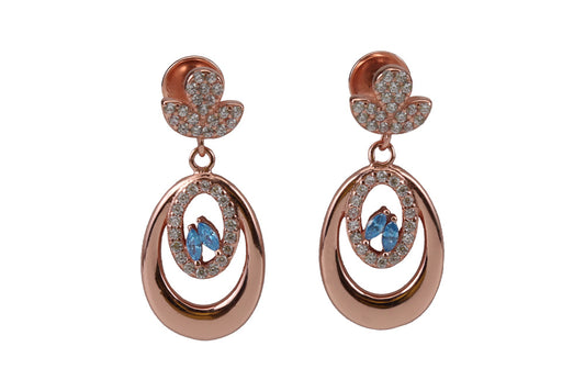 Rose Gold Zircon Stone Hanging Stud