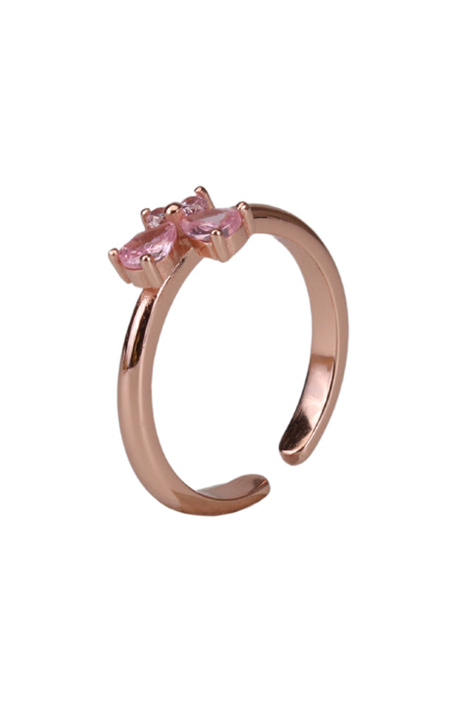 Rose Gold Beige Pink Stone Toe Ring