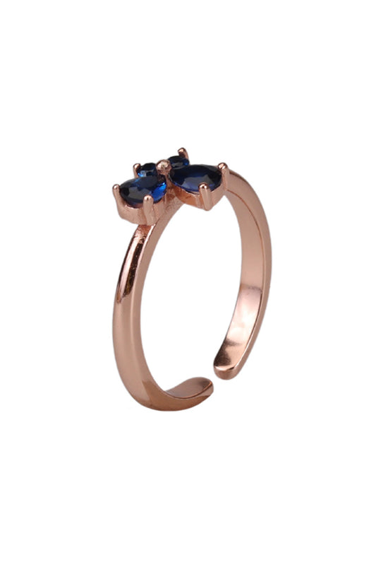 Rose Gold Eclipse Black Stone Toe Ring