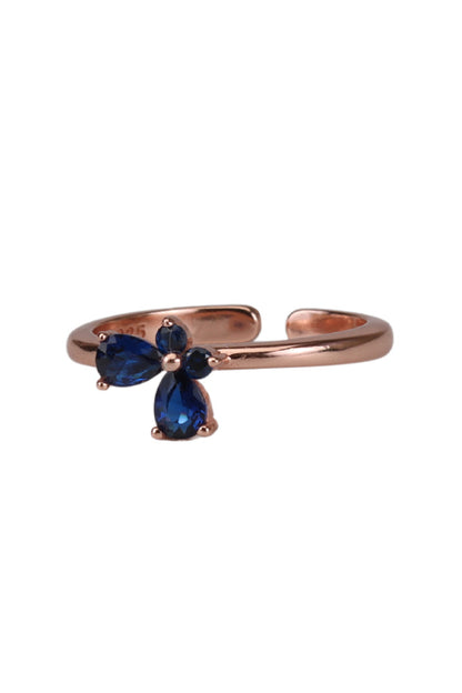 Rose Gold Eclipse Black Stone Toe Ring