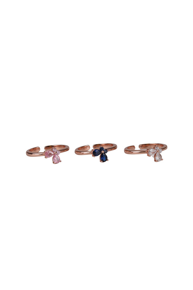 Rose Gold Mild White Stone Toe Ring