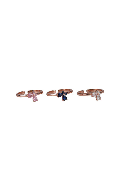 Rose Gold Mild White Stone Toe Ring