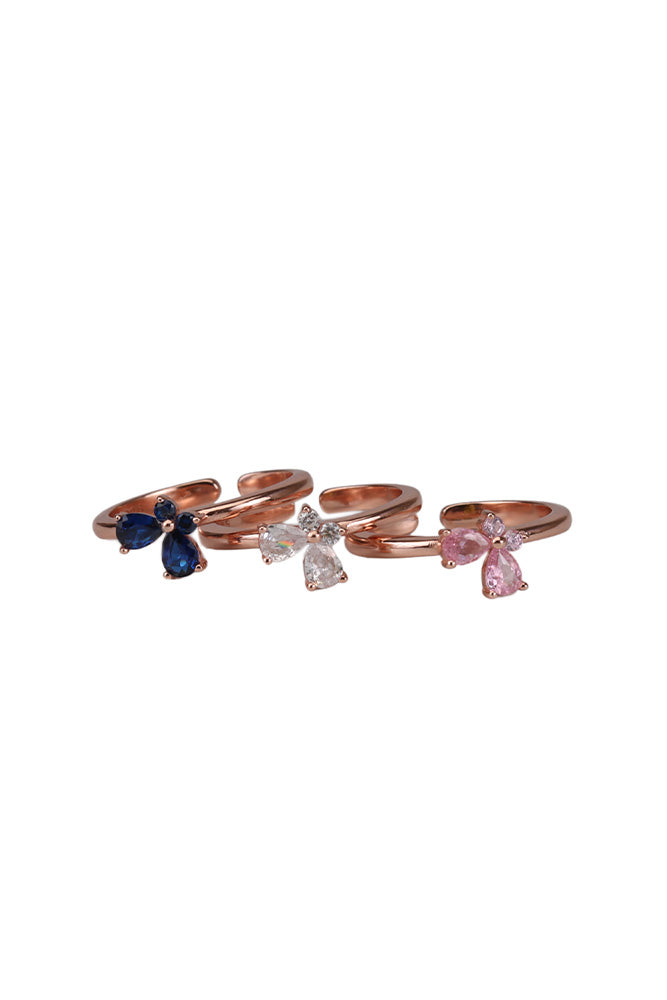 Rose Gold Eclipse Black Stone Toe Ring
