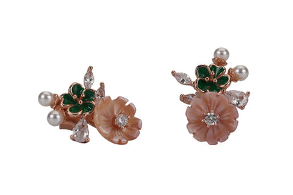 Rose Gold Colourful MOP Stud