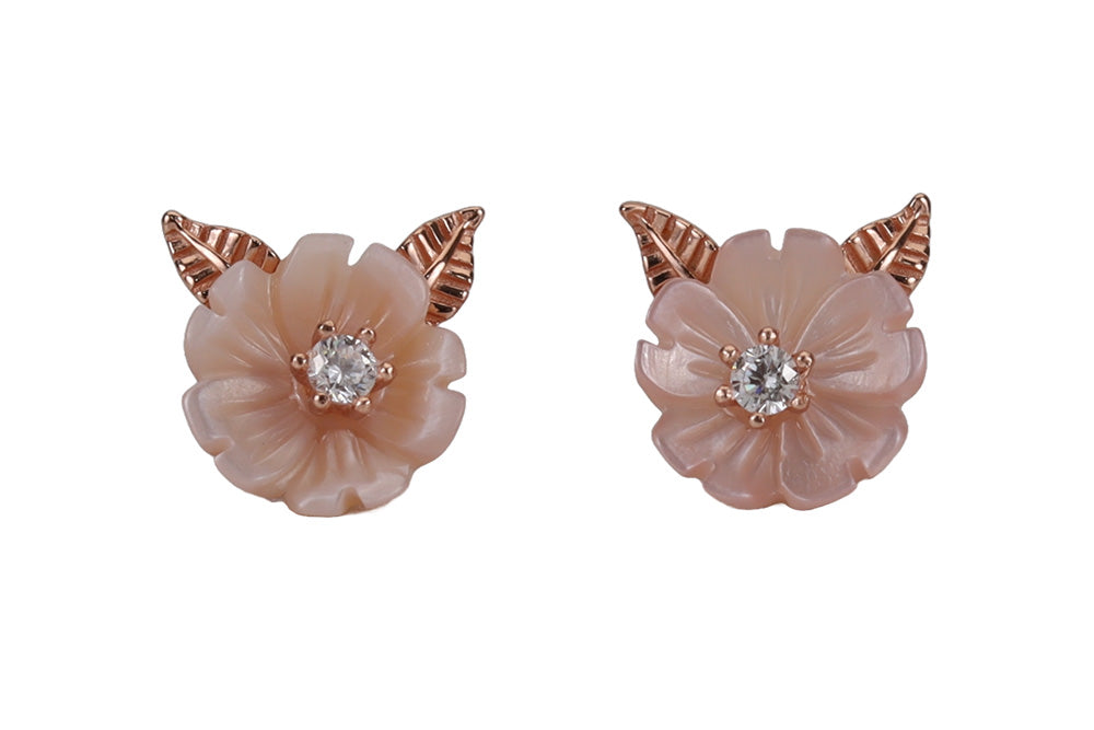 Rose Gold Peach Trending MOP Stud