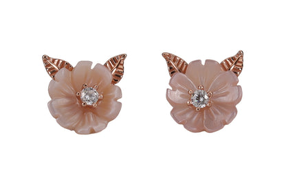 Rose Gold Peach Trending MOP Stud