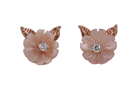Rose Gold Peach Trending MOP Stud