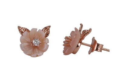 Rose Gold Peach Trending MOP Stud