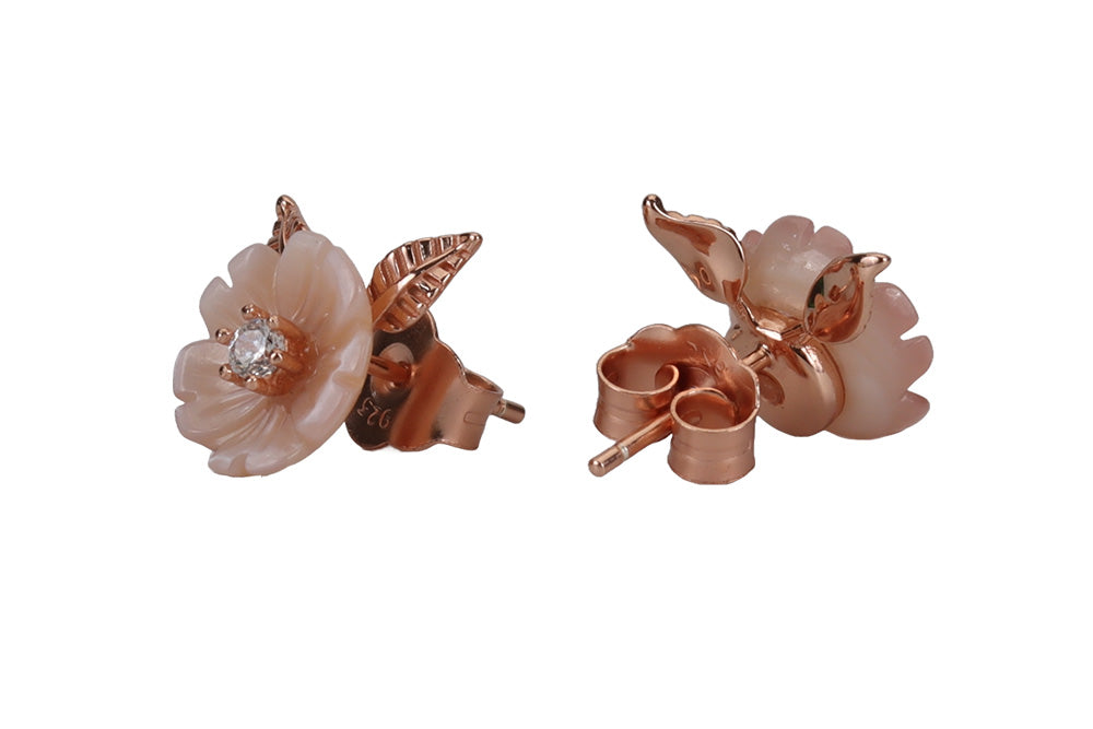 Rose Gold Peach Trending MOP Stud