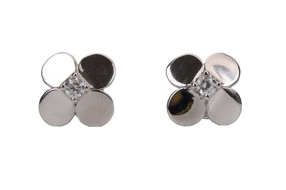 Rhodium Oxalis Stud