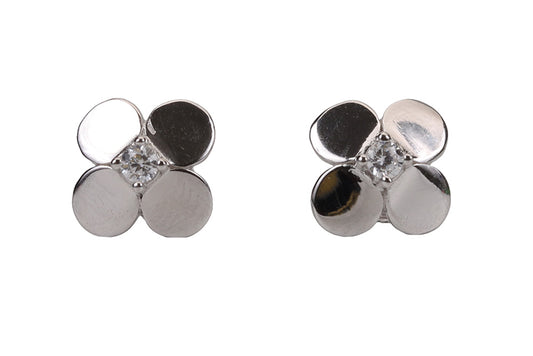 Rhodium Oxalis Stud