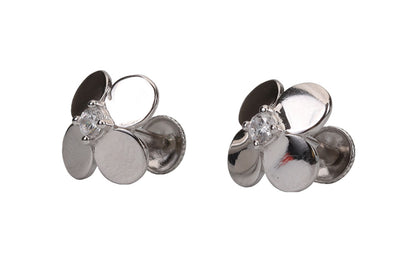 Rhodium Oxalis Stud