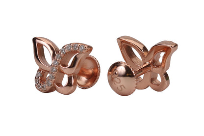 Rose Gold Velvet Hue Butterfly Stud