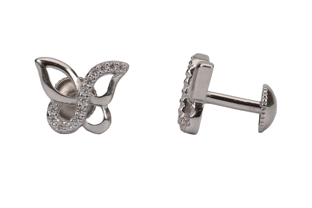 Rhodium Chalky White Stud