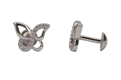 Rhodium Chalky White Stud