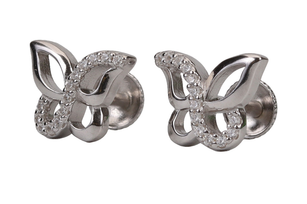 Rhodium Chalky White Stud