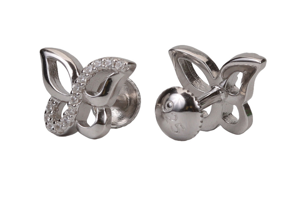 Rhodium Chalky White Stud