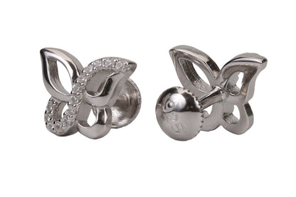 Rhodium Chalky White Stud