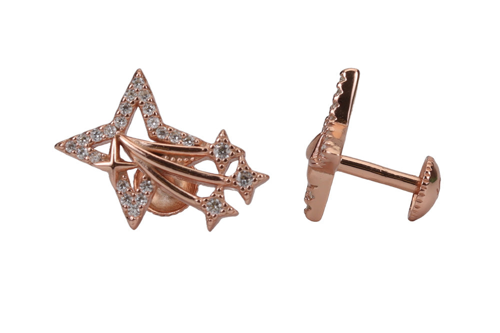 Rose Gold Dutch CZ Stud