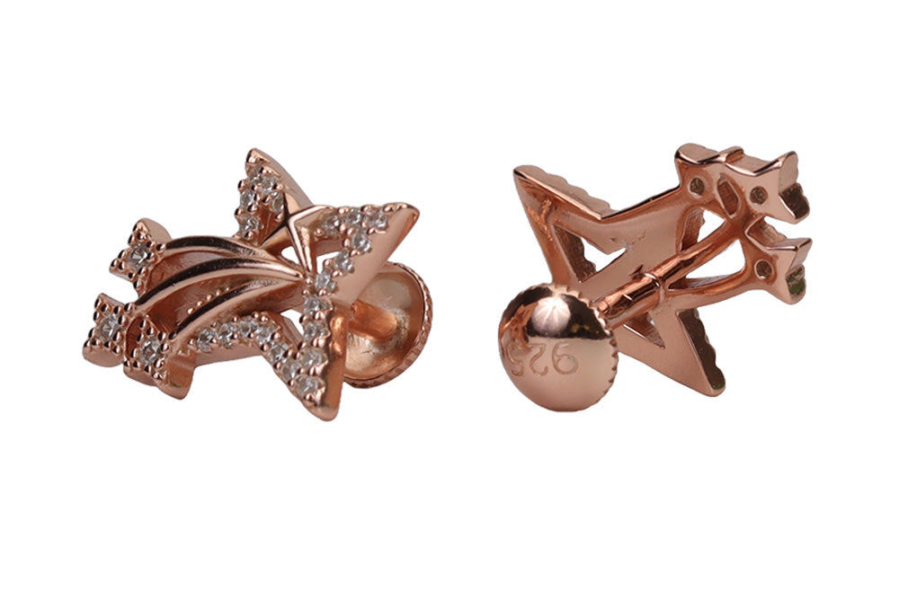 Rose Gold Dutch CZ Stud