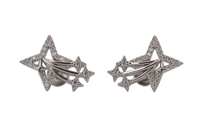 Rhodium White Comet CZ Stud