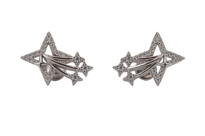 Rhodium White Comet CZ Stud