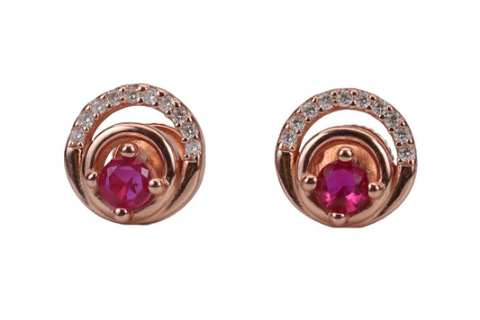 Rose Gold Classy Carmine Stud