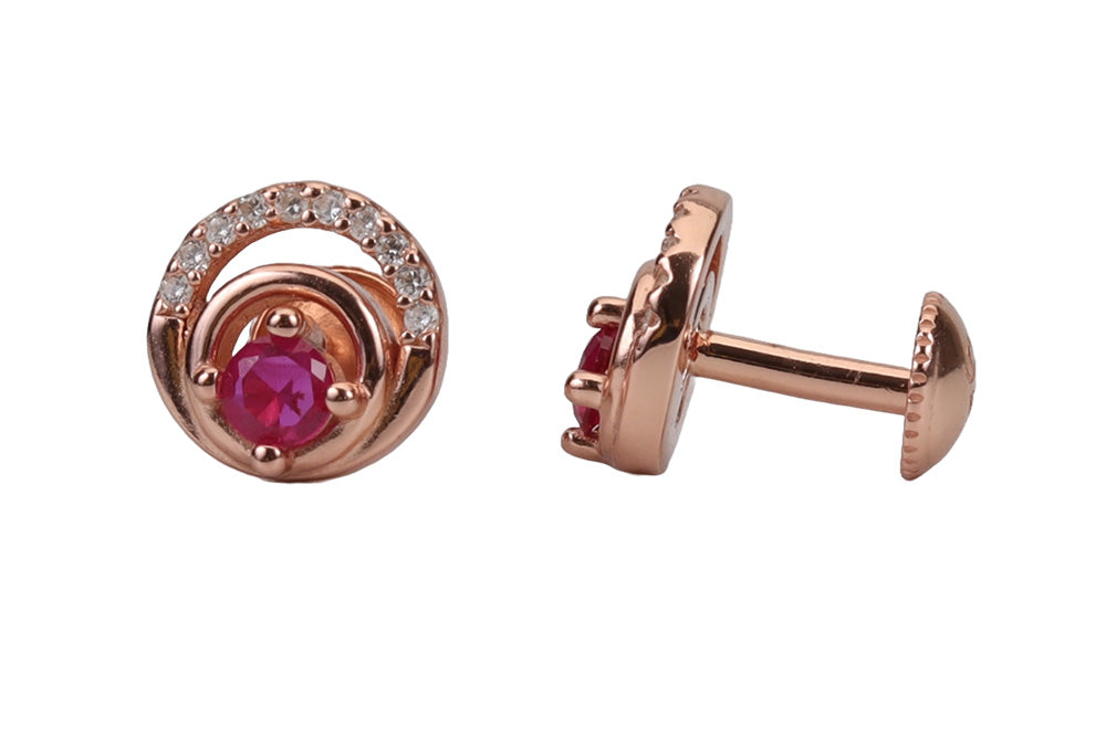 Rose Gold Classy Carmine Stud