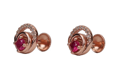 Rose Gold Classy Carmine Stud