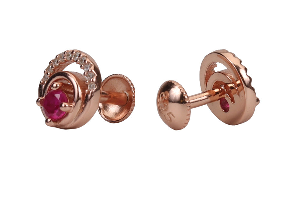 Rose Gold Classy Carmine Stud