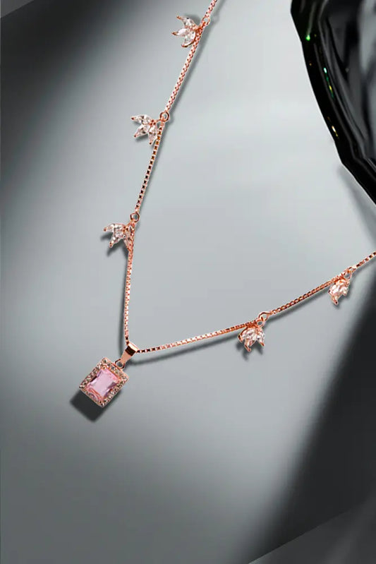 Rose Gold Pendant Chain With Stud