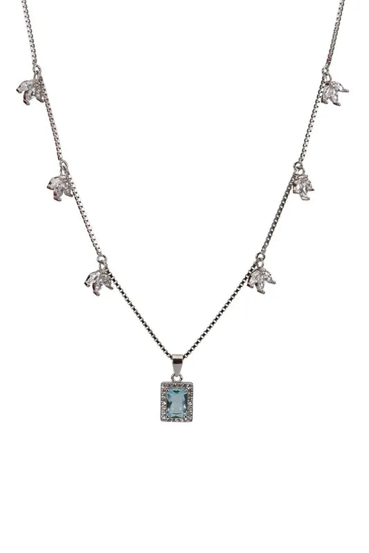 Rhodium Pendant Floating Charms With Stud