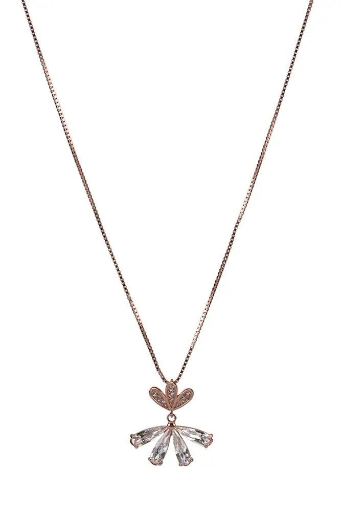 Rose Gold Sparkling With Pendant Chain