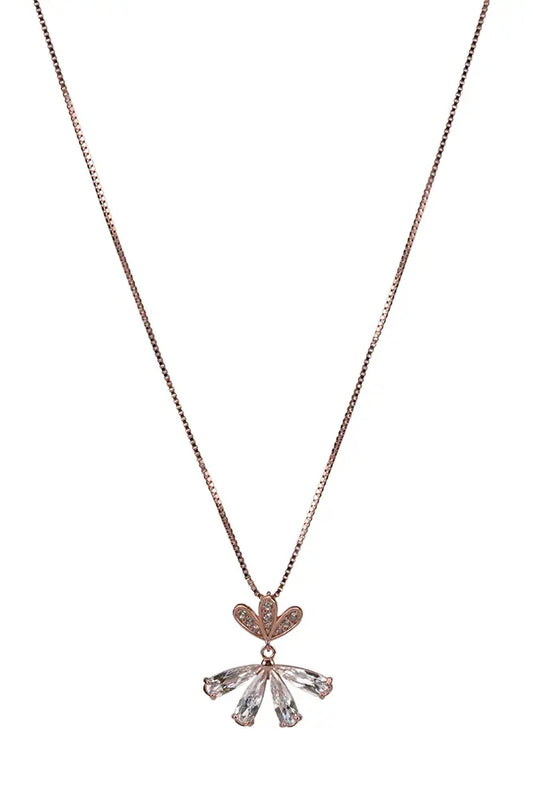 Rose Gold Sparkling With Pendant Chain