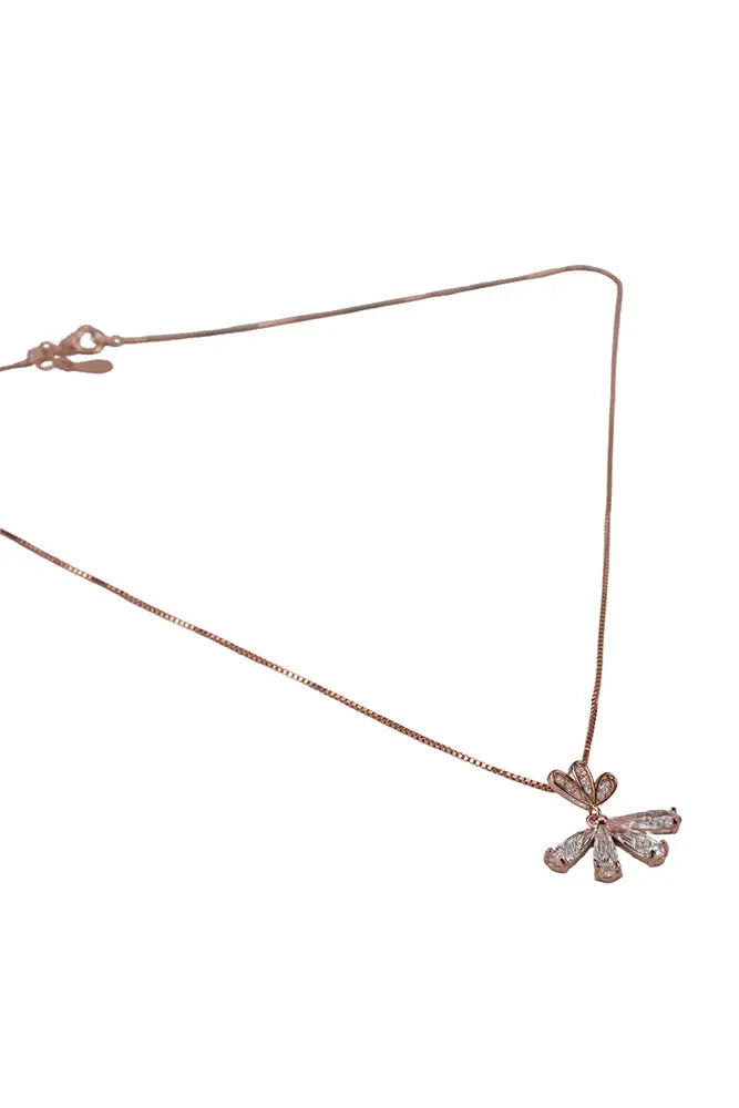 Rose Gold Sparkling With Pendant Chain